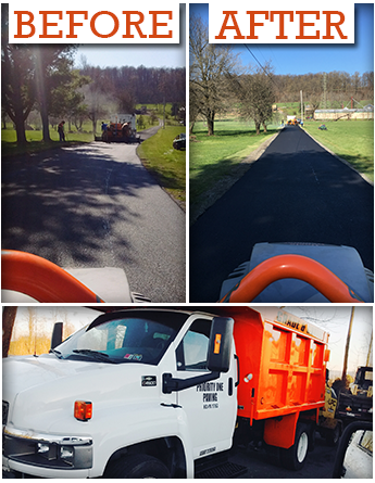 Paving Project Before and After, Company Vehicle